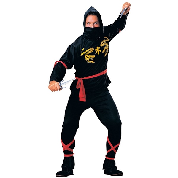 Rubies herr ninja dräkt One Size röd/svart/guld Red/Black/Gold One Size