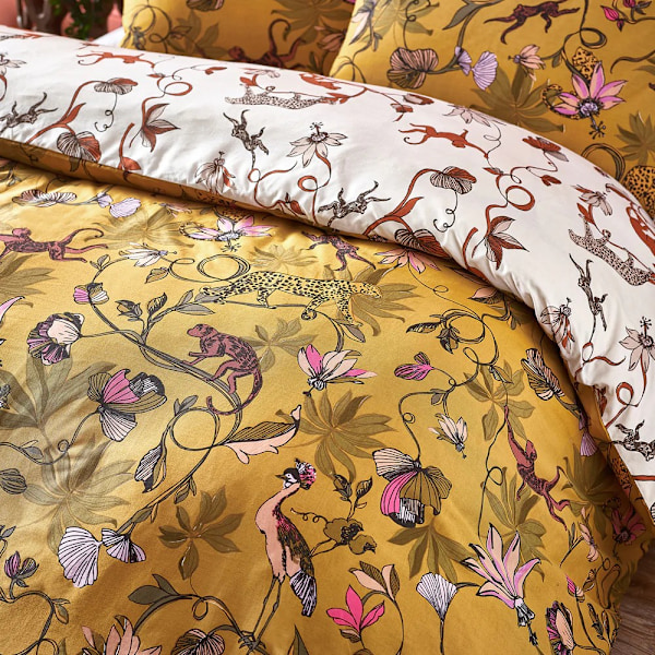 Furn Wildlings Tropiskt Täcke Set Singel Ockra Gul Ochre Yellow Single