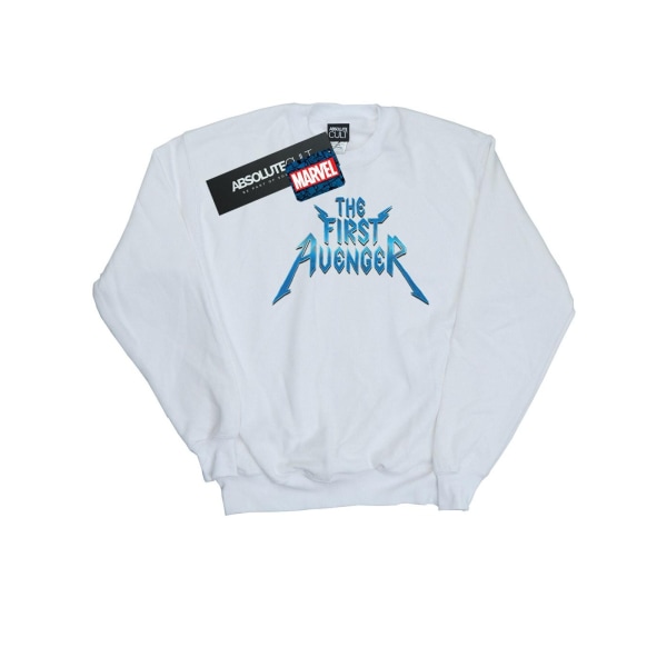Marvel Mens The First Avenger Metal Logo Sweatshirt 5XL Vit White 5XL