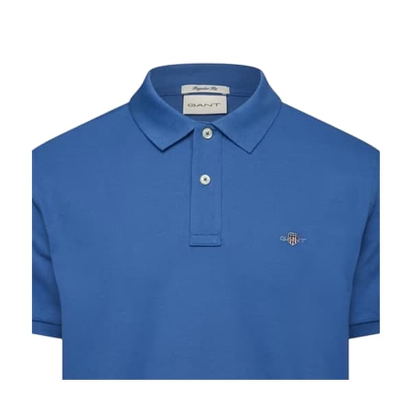 Gant Herr Klassisk Regular Kortärmad Pikétröja M Blå Blue M