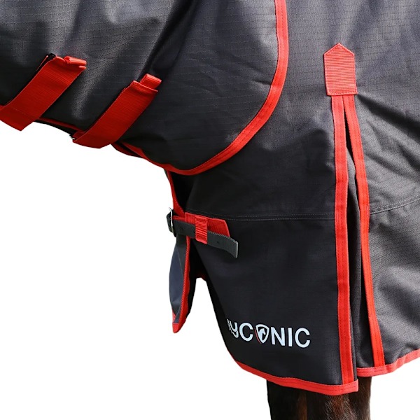 HYCONIC Combi Combo Hals Hästtäcke Utedäck 7´ 3 Kolgrå/Röd Charcoal/Red 7´ 3