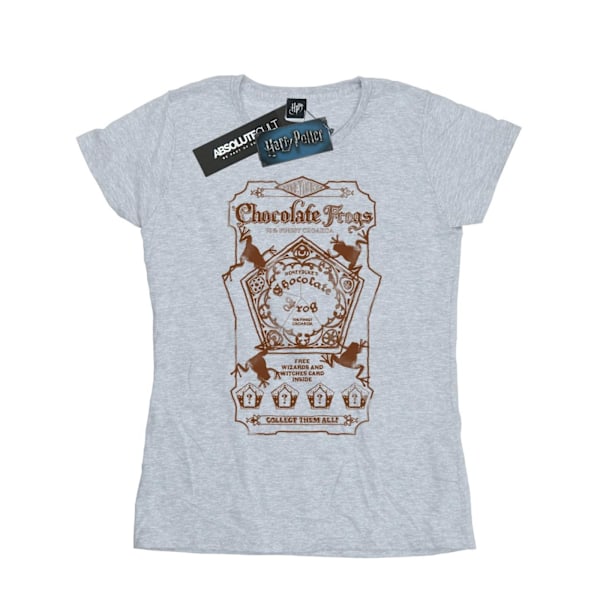 Harry Potter Dam/Kvinnor Chokladgrodor Mono Label Bomull T-shirt Sports Grey XL