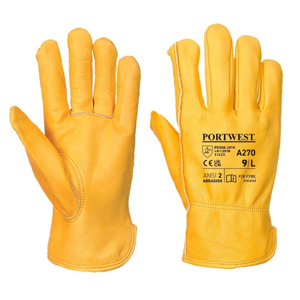 Portwest A270 Klassiska läderhandskar för förare XL Tan Tan XL