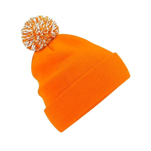Beechfield Girls Snowstar Duo Extreme Winter Hat One Size Orang Orange/White One Size