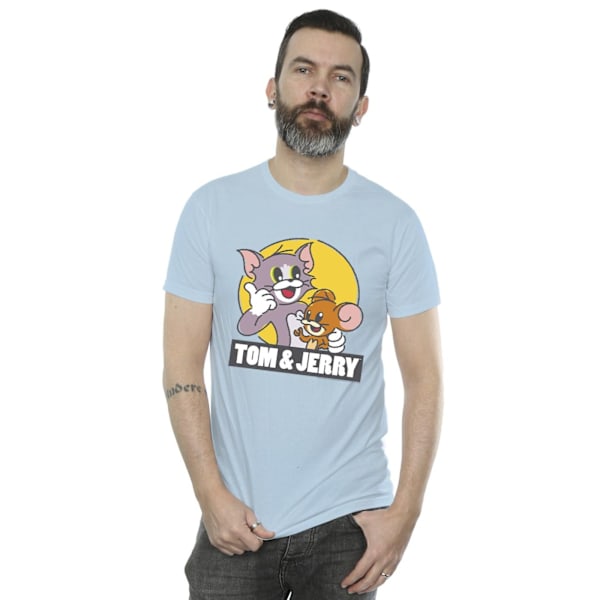 Tom And Jerry Herr T-shirt med skisslogotyp M Baby Blue Baby Blue M