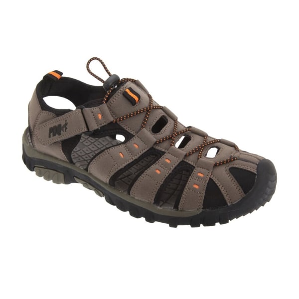 PDQ Youths Boys Toggle & Touch Fastening Synthetic Nubuck Trail Dark Taupe/Orange 5 UK