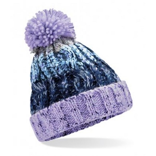 Beechfield Junior Corkscrew Pom Pom Beanie One Size Lavender Fi Lavender Fizz One Size