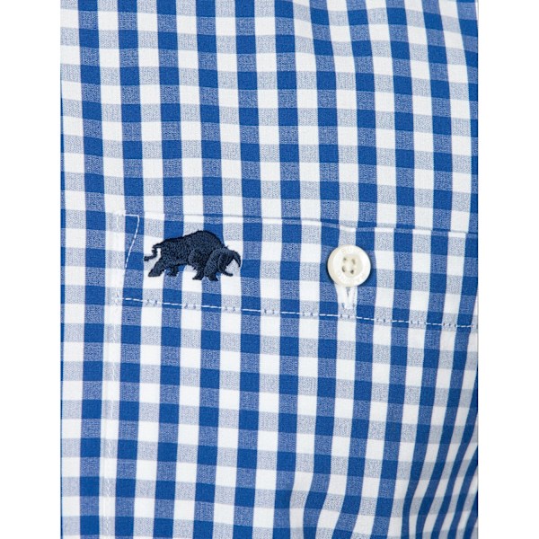 Raging Bull Herr Gingham Klassisk Långärmad Skjorta 6XL Marinblå Navy 6XL