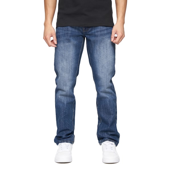Crosshatch herr New Techno Denim präglade jeans 40R Stone Wash Stone Wash 40R