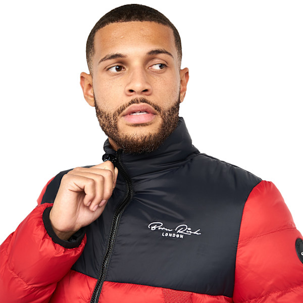 Born Rich Mens Lyden Oversized Puffer Jacket L Tango Red Tango Red L