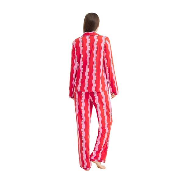 Urban Threads Dam/Dam Squiggle Lång Pyjamas Set 8 UK Rosa Pink 8 UK