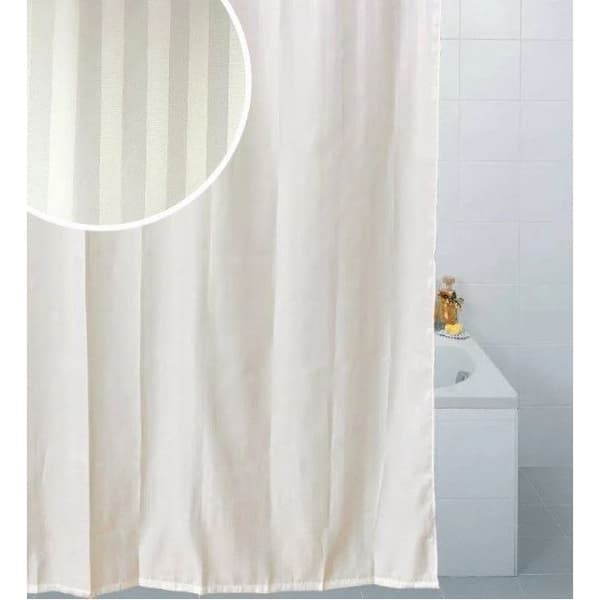 Blå Canyon Satin Stripe Design Polyester Duschdraperi 1,8 x White 1.8 x 1.8m