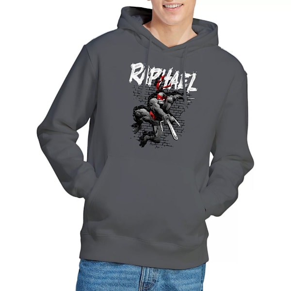 Teenage Mutant Ninja Turtles Raphael Hoodie för män M Gråmelerad Charcoal M