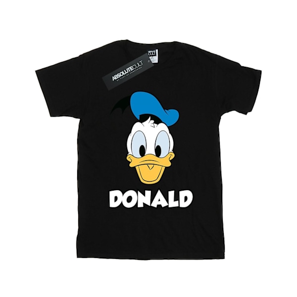 Disney Girls Donald Duck Face Bomull T-shirt 9-11 År Svart Black 9-11 Years