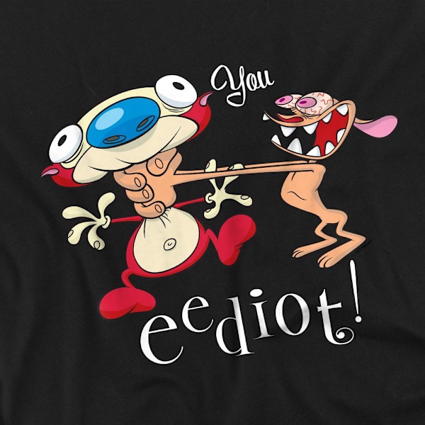 Ren & Stimpy Herr You Eediot T-Shirt 3XL Svart Black 3XL