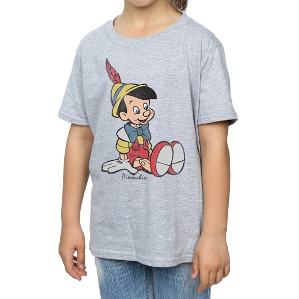 Pinocchio Girls Classic Cotton T-Shirt 7-8 år Sports Grey Sports Grey 7-8 Years