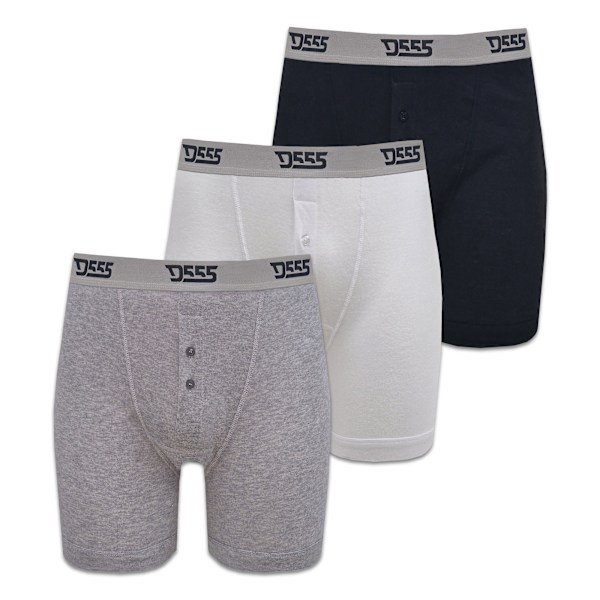 Duke Herr D555 London Driver Bomullsboxershorts (3-pack) XX Black/White/Grey XX-Large