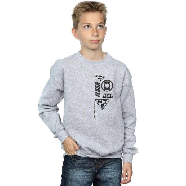 DC Comics Boys Justice League Chest Icons Sweatshirt 7-8 år Sports Grey 7-8 Years