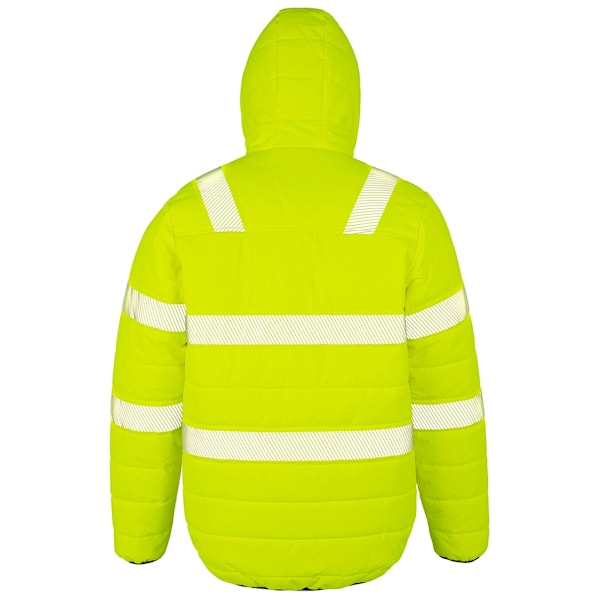 Result Äkta Återvunnen Herr Ripstop Säkerhets Vadderad Jacka 4XL F Fluorescent Yellow 4XL