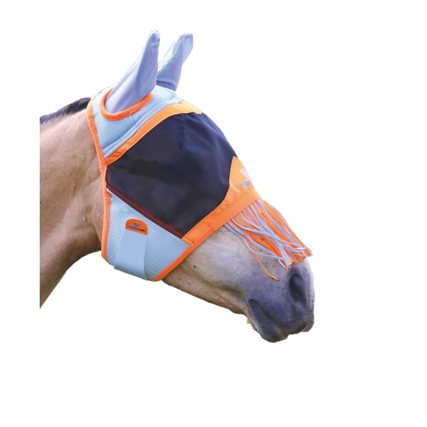Shires Fringe Air Motion Horse Flugmask med öron Pony Orange Orange Pony