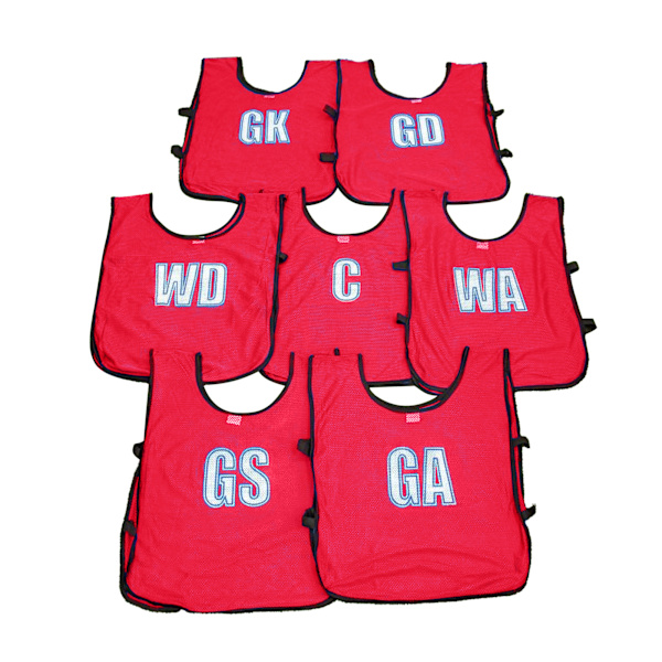 Precision Barn/Barn Mesh Netball Träningsväst (7-pack) Red 10-14 Years