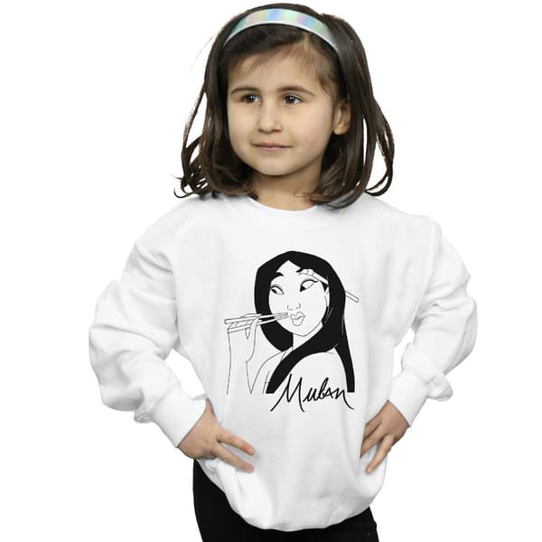 Disney Flickor Mulan Ätpinnar Tröja 3-4 År Vit White 3-4 Years