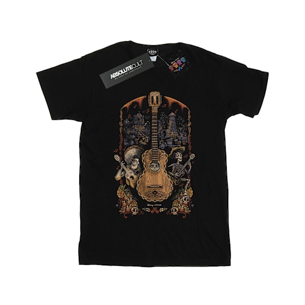 Disney Dam/Damer Coco Gitarr Poster Bomull Boyfriend T-Shir Black XL