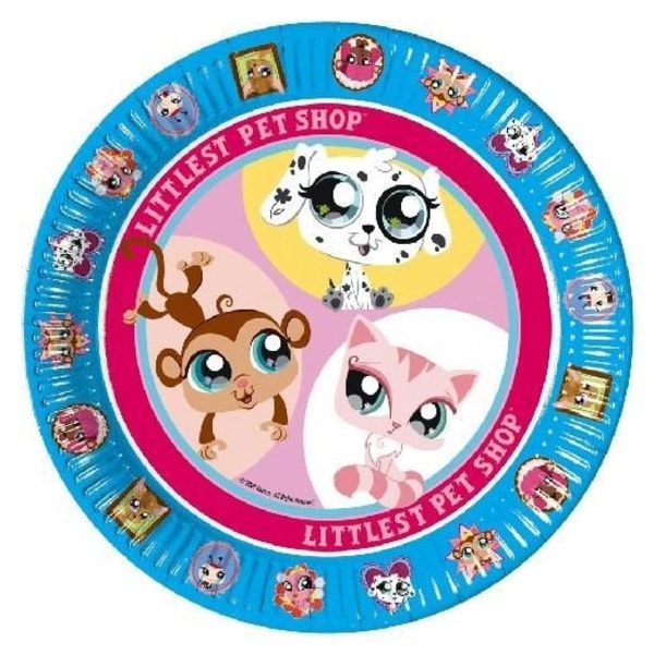 Littlest Pet Shop Tecknad karaktär festtallrikar (paket med 8) på Blue/Pink One Size