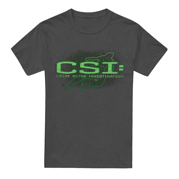 CSI Unisex Vuxen Shadow Sketch T-Shirt S Kolgrå Charcoal S