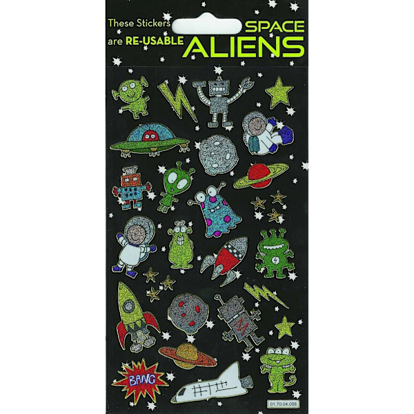 Paper Projects Återanvändbara Aliens Stickers En Storlek Flerfärgad Multicoloured One Size