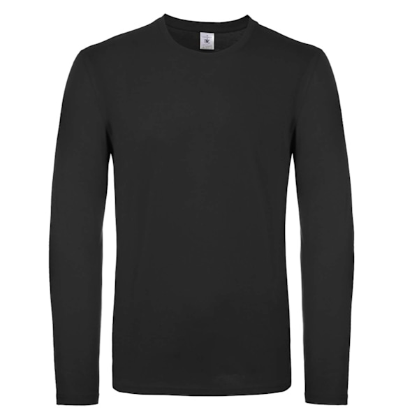 B&C Herr #E150 Långärmad T-shirt S Svart Black S