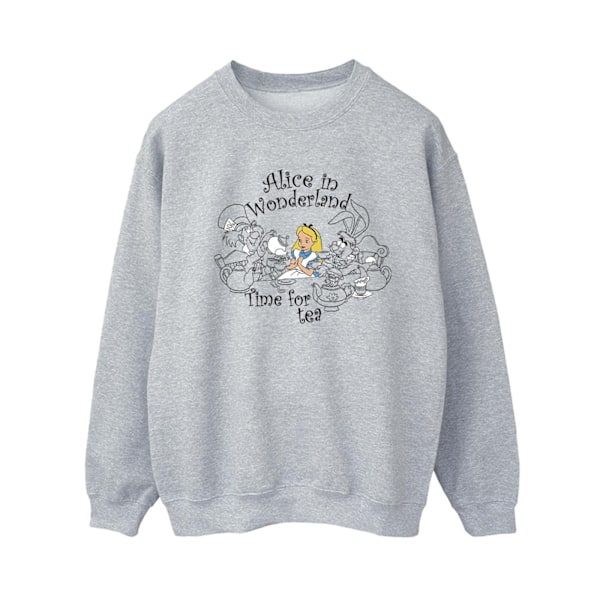 Disney Dam/Kvinnor Alice I Underlandet Tid För Te Sweatshirt Sports Grey M