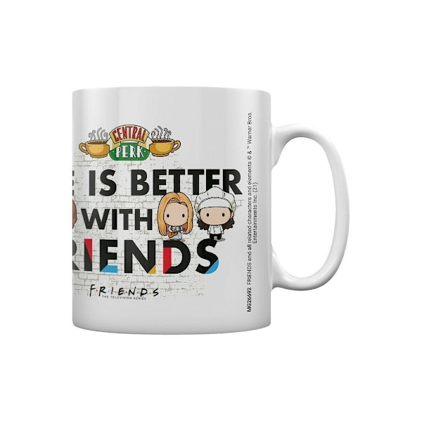 Friends Livet Är Bättre Med Vänner Chibi Mugg One Size Vit/Svart White/Black One Size