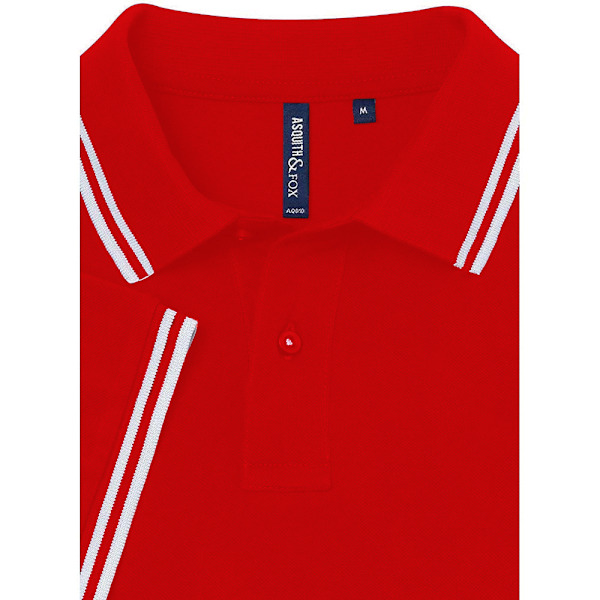 Asquith & Fox Klassisk passform Tipped Poloskjorta L Röd/ Vit Red/ White L