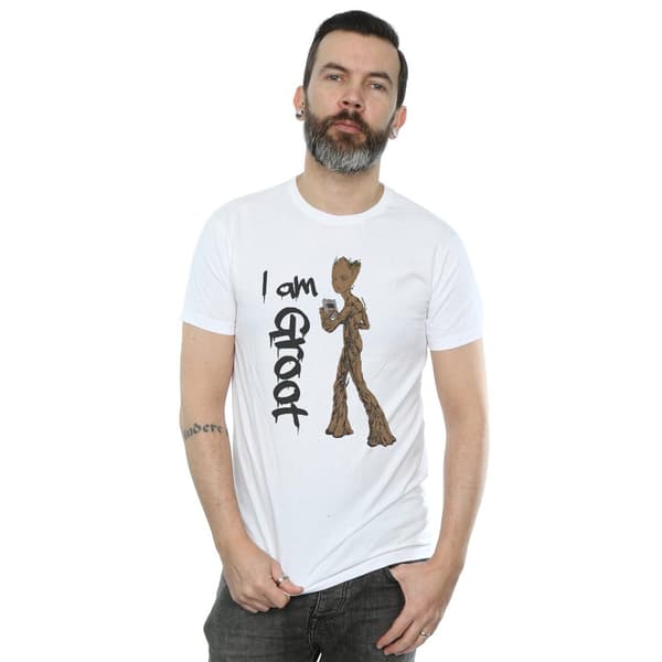 Marvel Herr Avengers Infinity War Graffiti Groot T-Shirt 3XL Vit White 3XL
