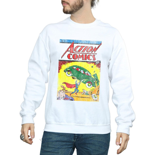 DC Comics Superman Action Comics Issue 1 Cover Sweatshirt för män White XL