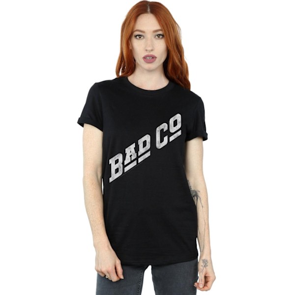 Bad Company Dam/Damer Distressed Logo Bomull Boyfriend T-Sh Black L