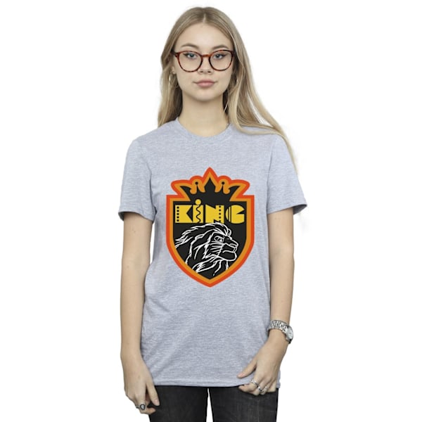 Disney Dam/Damer The Lion King Crest Bomull Boyfriend T-Shi Sports Grey 3XL