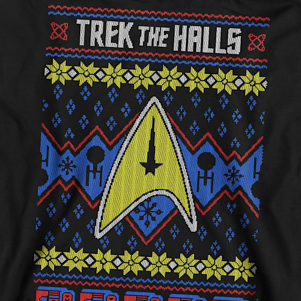 Star Trek Unisex Vuxen Trek the Halls Ful Jultröja Black L