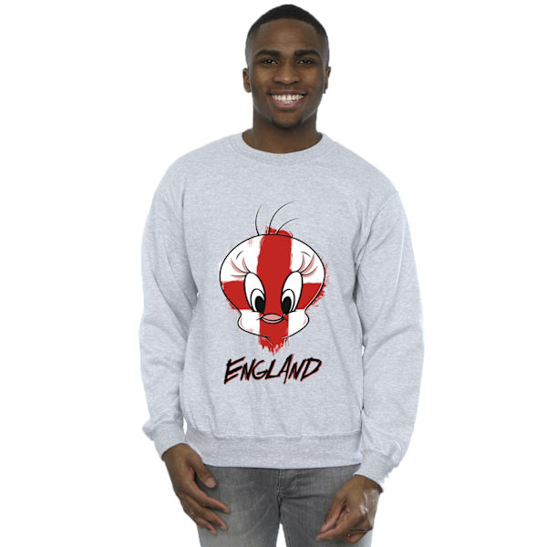 Looney Tunes Tweety England Face Sweatshirt XL Sports Grey för män Sports Grey XL