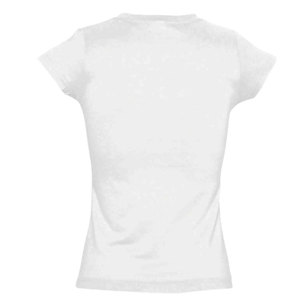 SOLs Dam/Kvinnor Moon V-ringad Kortärmad T-shirt XXL Vit White XXL