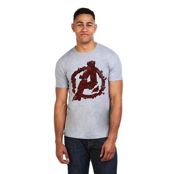 Avengers Endgame Herr Cracked Marl T-shirt S Grå Grey S