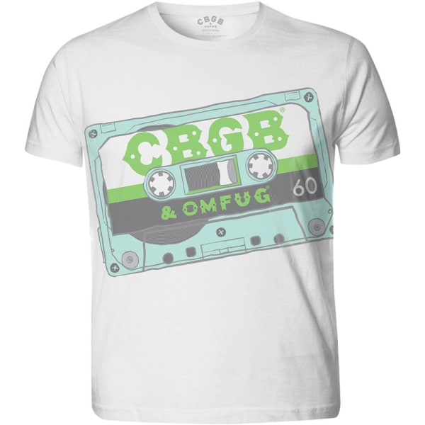 CBGB Unisex Adult Tape T-Shirt XL Vit White XL