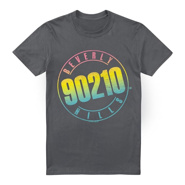 90210 Herr T-shirt med Färgmixad Logotyp L Gråmelerad Charcoal L