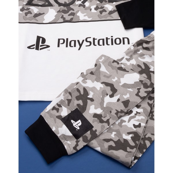 Playstation Boys Gaming Camo Pyjamas Set 5-6 år Svart/Grå/Wh Black/Grey/White 5-6 Years