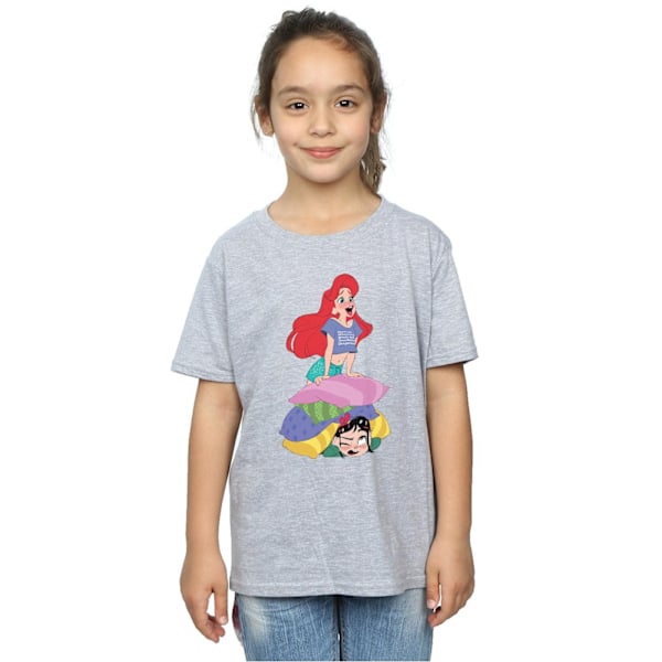 Disney Girls Wreck It Ralph Ariel Och Vanellope Bomull T-shirt Sports Grey 5-6 Years