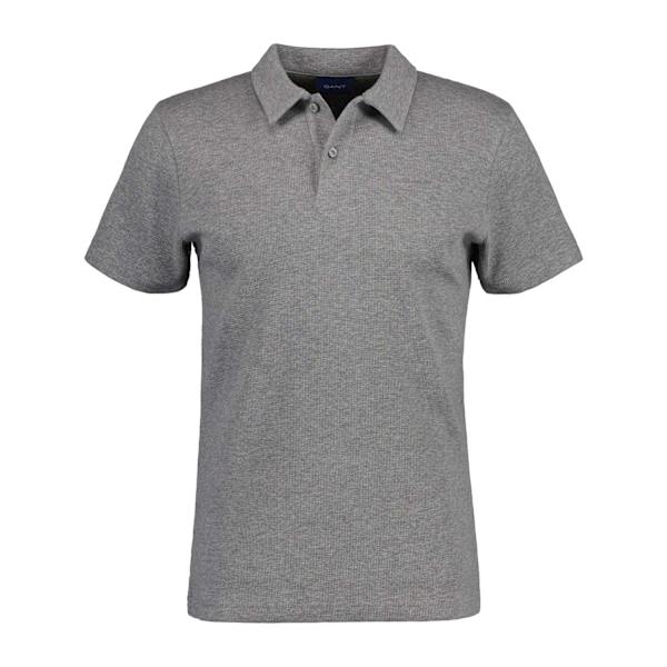 Gant Kortärmad Pikétröja för Herr S Grå Grey S