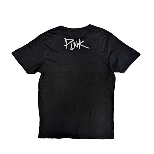 Rosa Unisex Vuxen Blinka Tillbaka Tryck T-shirt M Svart Black M