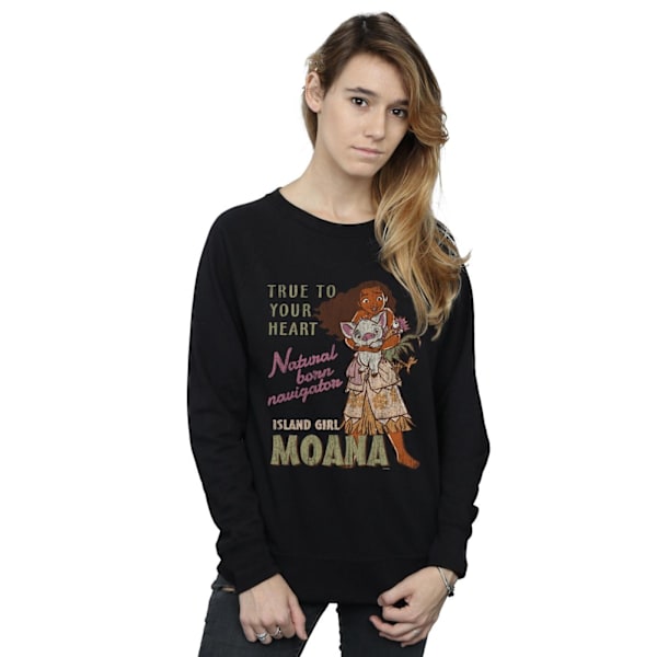 Disney Dam/Kvinnor Moana Natural Born Navigator Sweatshirt M Black M