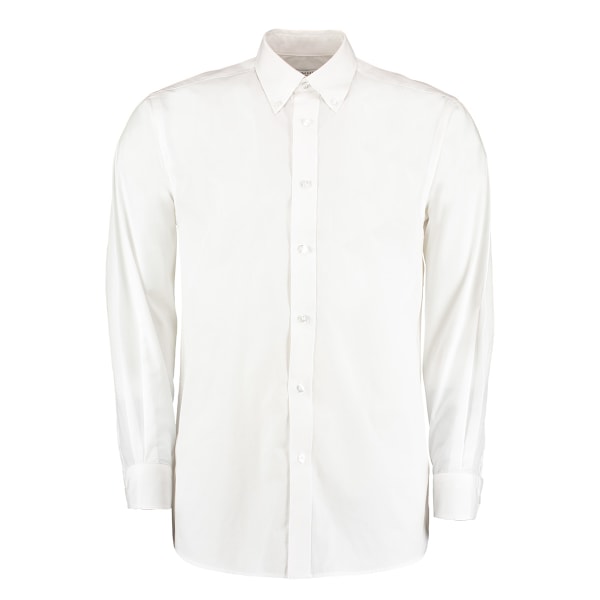 Kustom Kit Herr Workforce Långärmad Skjorta M Vit White M